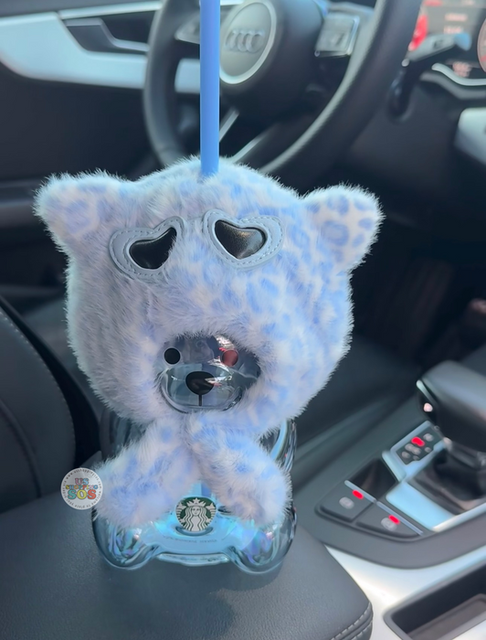 Starbucks China - 2026 Leopard Print Brown Series Bearista Glass 660ml with Stickers Color: Blue (Release Date: Aug 4, 2026)