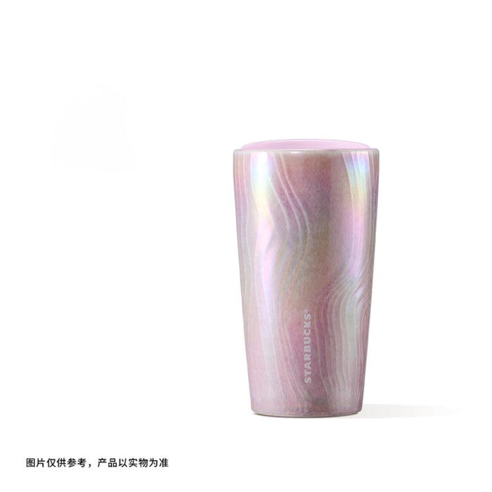 Starbucks China - Twilight Sakura 2026 - 24O. Cherry Blossom Wave Iridescent Double Wall Ceramic Cup 355ml