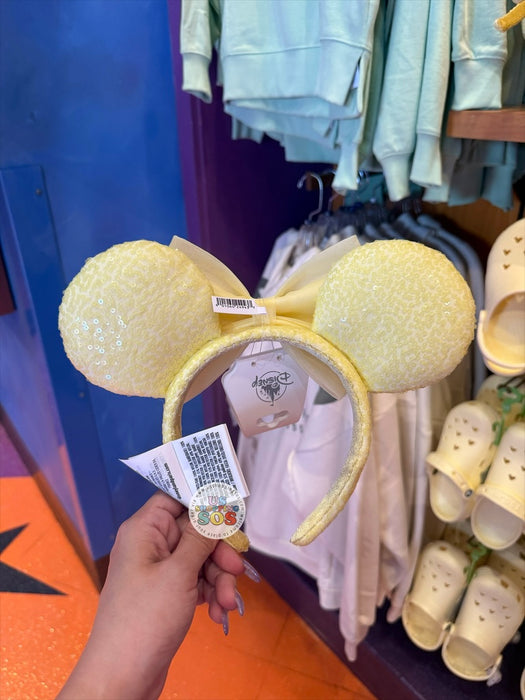 DLR/WDW - Minnie Butter Yellow Bow & Sequin Ear Headband 2026