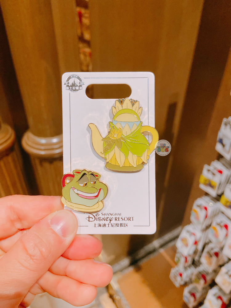 SHDL - Teapot and Saucer Shaped Pin Badge Set x Tiana & Prince Naveen