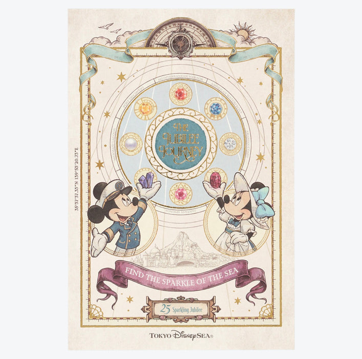 TDR - Tokyo DisneySea 25th Anniversary "The Jubilee Journey" x Mickey & Minnie Mouse "Typical Costumes" Post Card (Release Date: May 25, 2026)