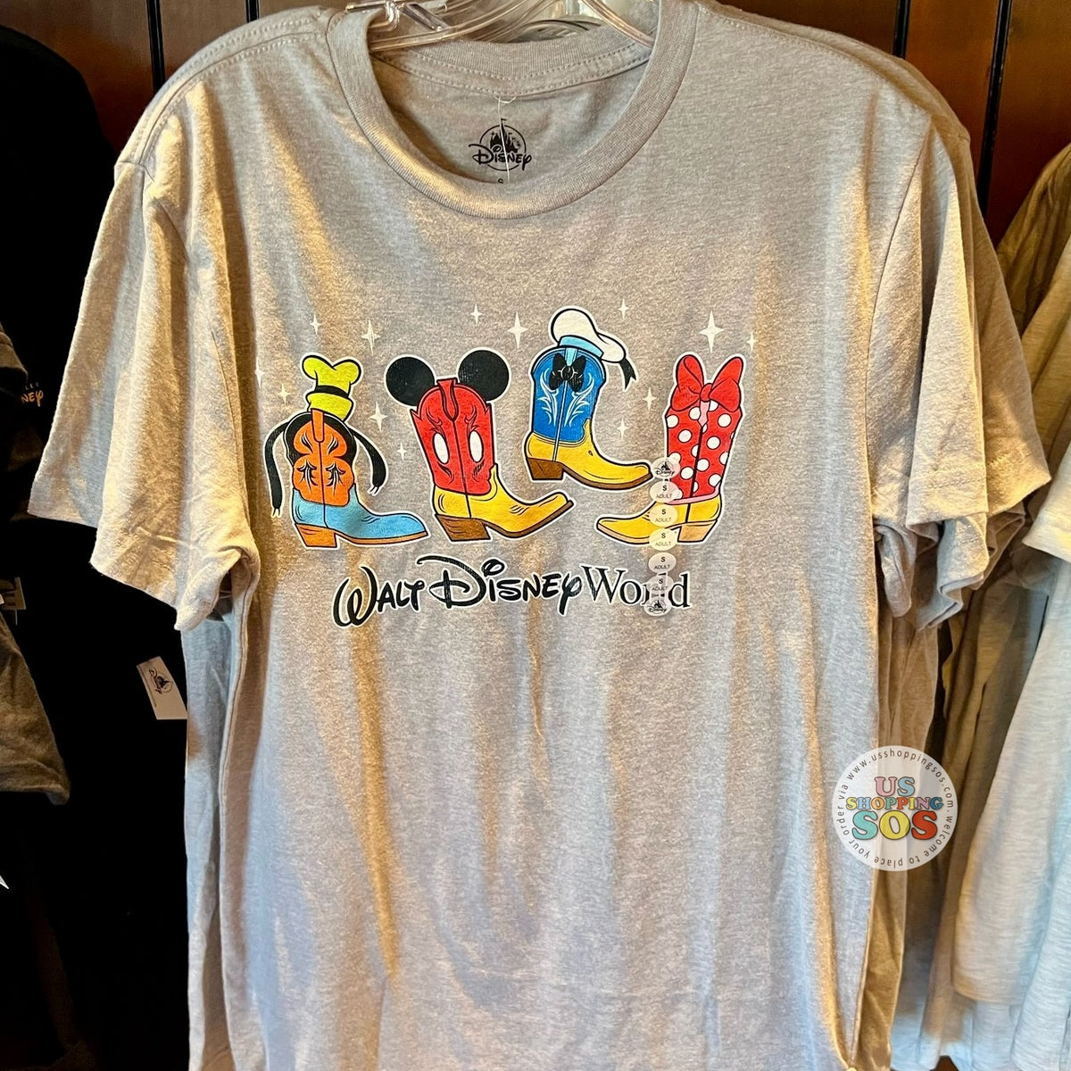 DLR/WDW - Mickey & Friends Cowboy Boot Light Grey Graphic Tee