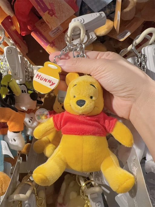 HKDL - Winnie the Pooh Plush Keychain with Button Badge