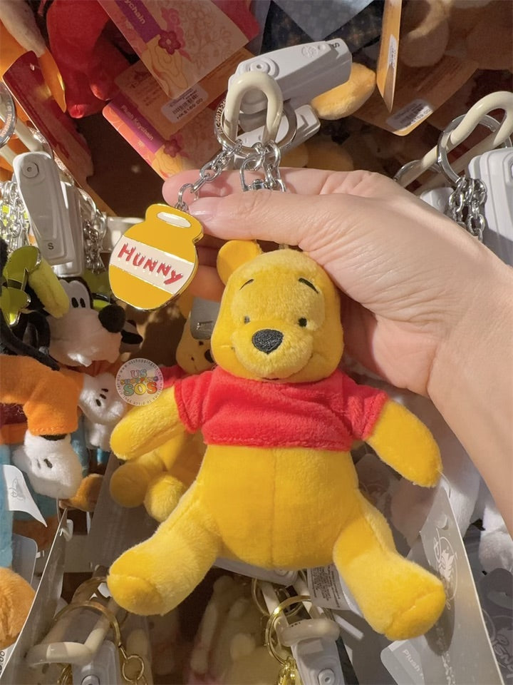 HKDL - Winnie the Pooh Plush Keychain with Button Badge