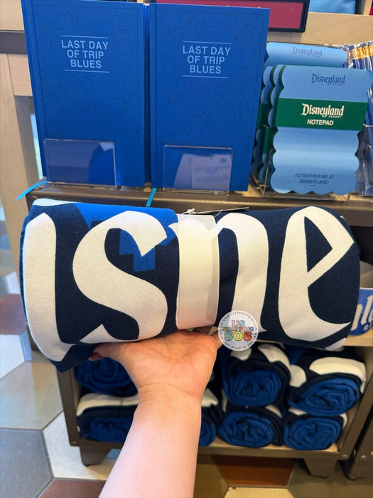 DLR/WDW - Logo Mania 2026 Last Day of Trip Blues - Cobalt Blue Park Logo Blanket Throw 50” x 60”