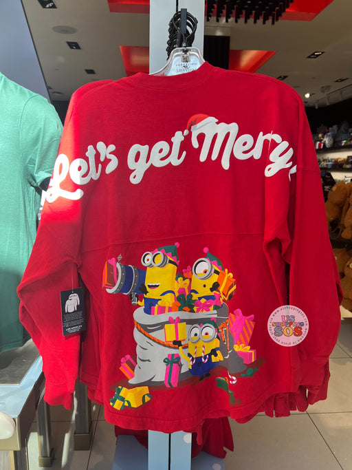 Universal Studios - Despicable Me Minions Christmas - Spirit Jersey “Let’s Get Merry” Red Pullover (Adult)