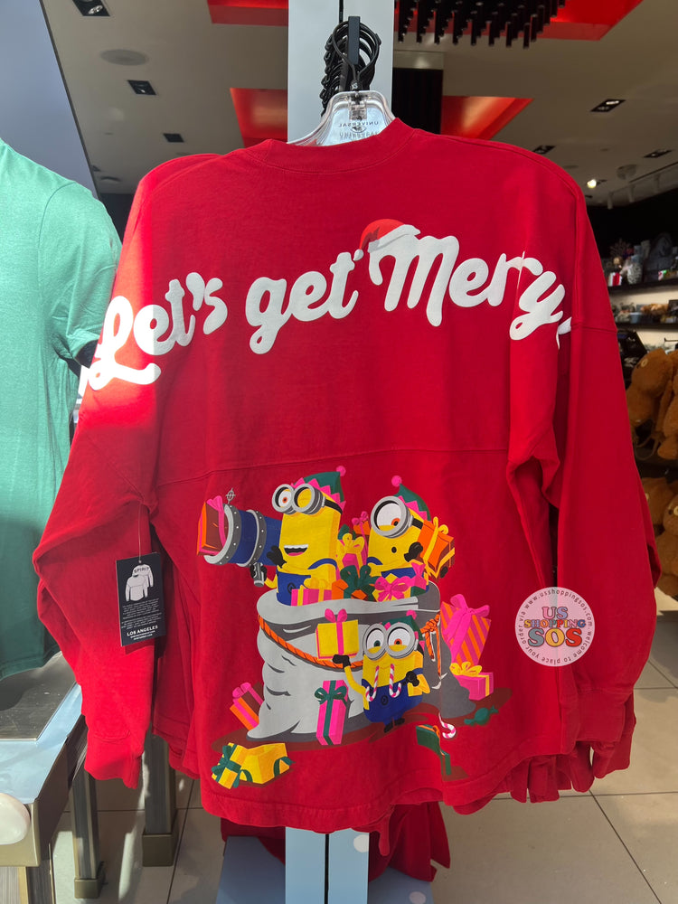 Universal Studios - Despicable Me Minions Christmas - Spirit Jersey “Let’s Get Merry” Red Pullover (Adult)
