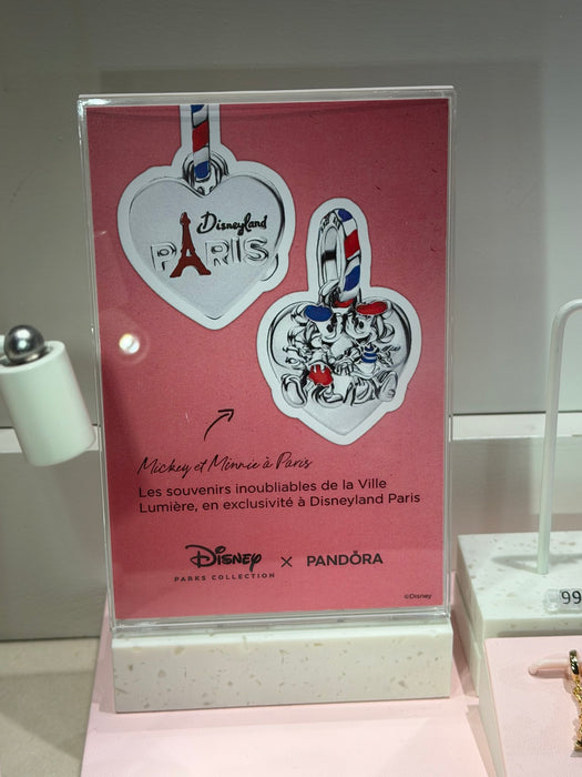 DLP - 2026 Mickey & Minnie Disneyland Paris Pandora Double Heart Dangle Charm