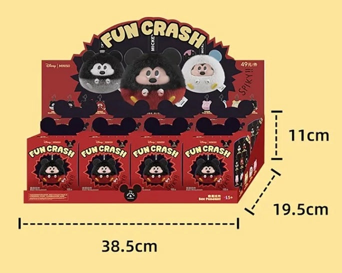 MINISO - Disney Mickey Mouse Fun Crash Vinyl Plush Keychain Series Mystery Blind Box