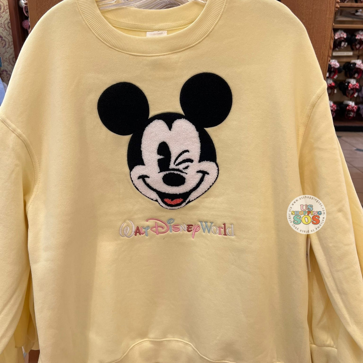 DLR/WDW Mickey Mouse Face Icon Park Logo Butter Yellow Fleece
