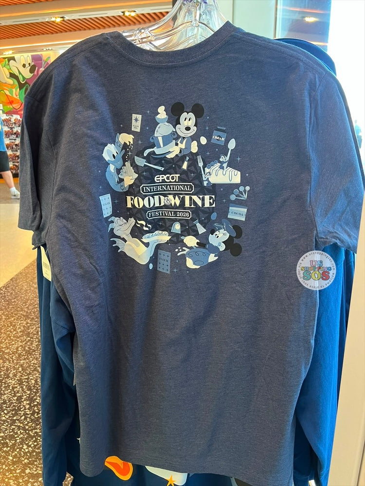 WDW - Epcot Food & Wine Festival 2026 - Mickey & Friends Heather Blue Tee (Adult)