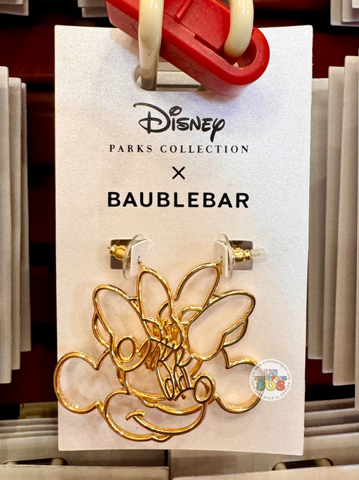 DLR/WDW - BaubleBar Minnie Face Goldtone Outline Earrings