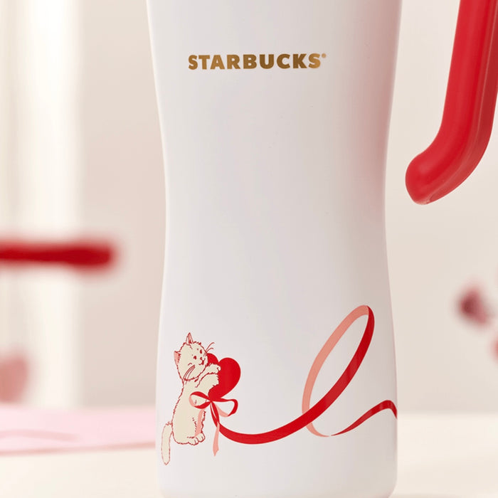 Starbucks China - Valentine’s Pink Kitty 2024 - 11. Bow Stainless Steel Straw Cup 1100ml