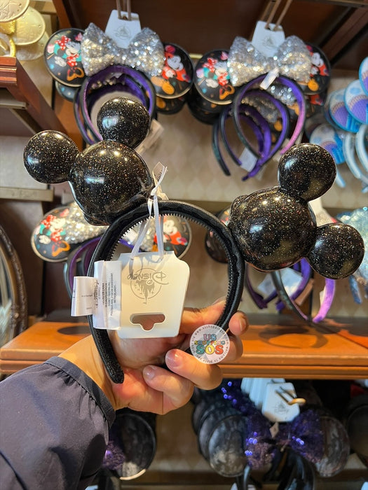 DLR/WDW - Loungefly Black Sparkling Mickey Face Icon Headband