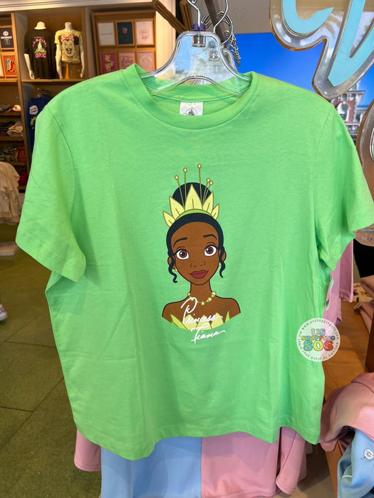DLR/WDW - Disney Princess - Tiana Portrait Icon & Signature Neon Green T-shirt