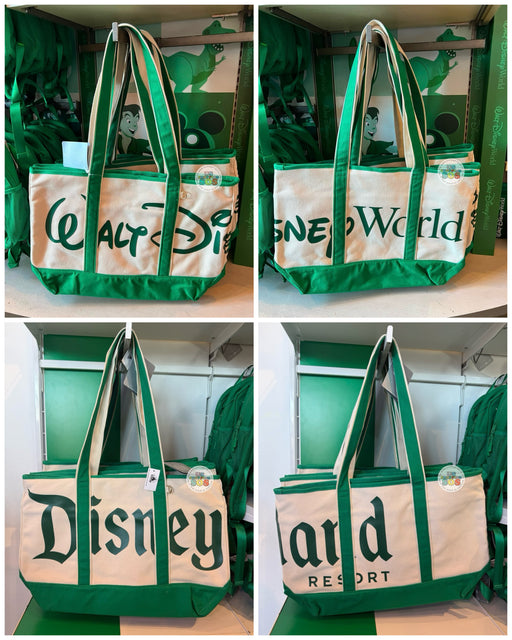 DLR/WDW - Logo Mania 2026 The Tiki Tiki Tiki Room - Emerald Green Park Logo Canvas Tote Bag