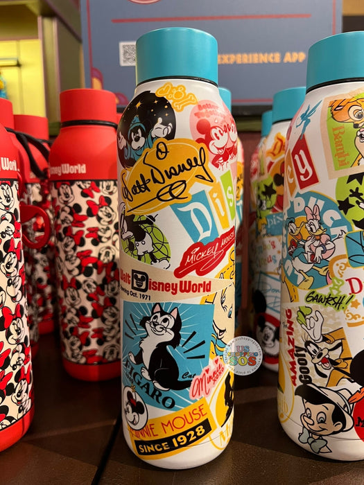 DLR/WDW - Disney Vintage Collage Stainless Steel Bottle