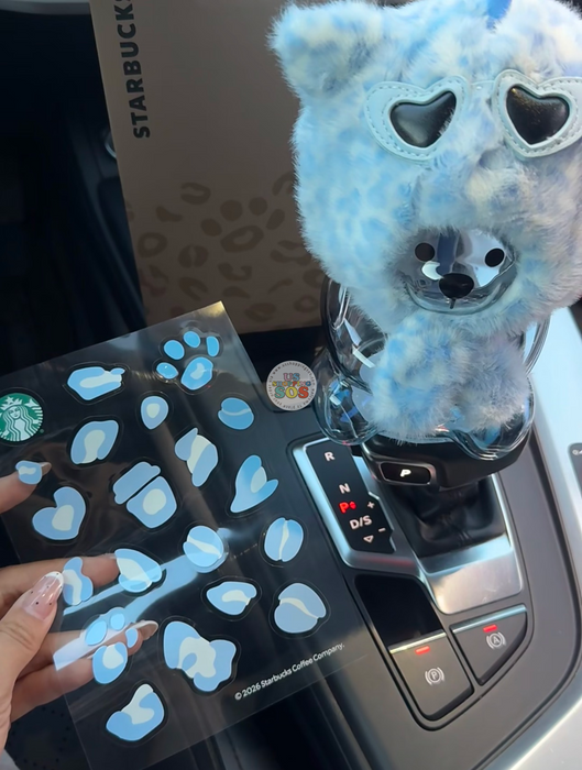 Starbucks China - 2026 Leopard Print Brown Series Bearista Glass 660ml with Stickers Color: Blue (Release Date: Aug 4, 2026)