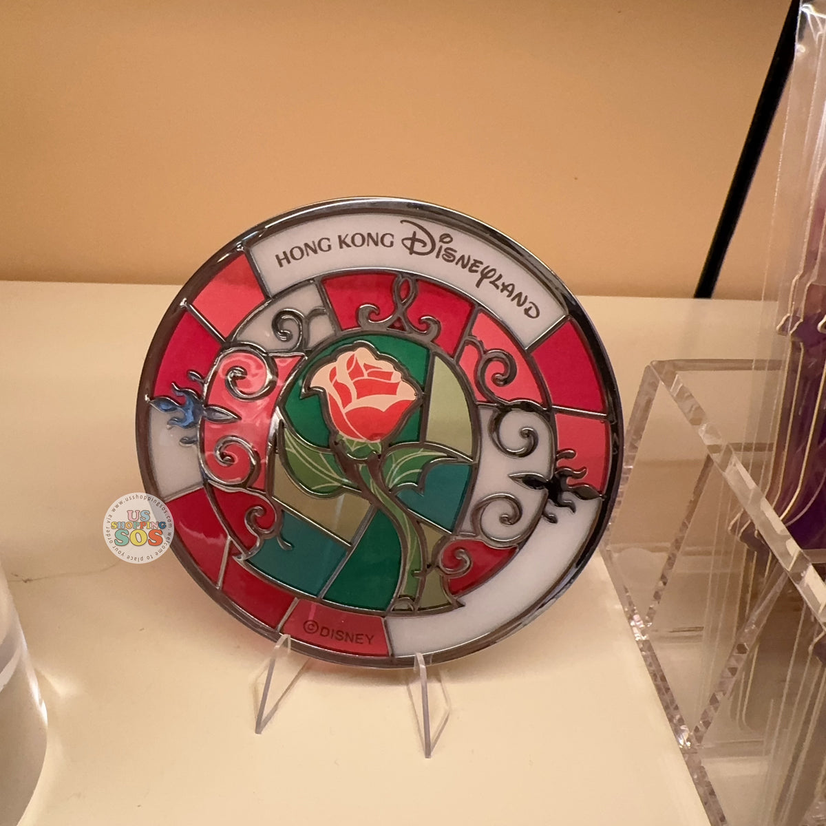 HKDL - 2026 The Enchanted Rose Stainless Glass Coaster — USShoppingSOS