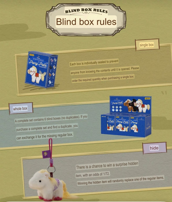 China Exclusive - Disney Princess Pony Pals Plush Keychain Blind Box (Release Date: Jan 29, 2026)