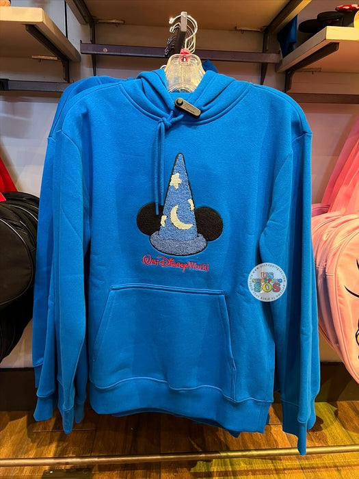 DLR/WDW - Mickey Sorcerer Hat Sherpa Icon Park Logo Blue Hoodie Pullover (Adult)