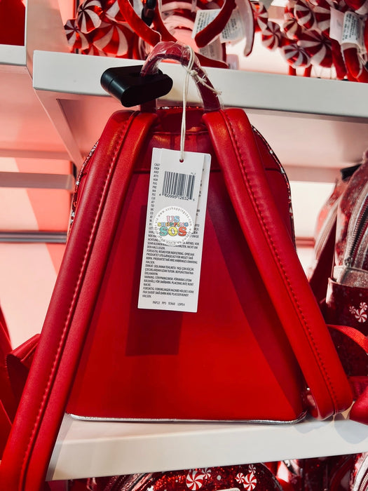 DLR/WDW - Christmas 2025 - Loungefly Mickey Icon Peppermint Candy Backpack