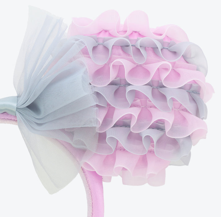 TDR - Minnie Mouse Ruffle ‘Pink & Geey’ Ears Headband (Release Date: Apr 17, 2025)