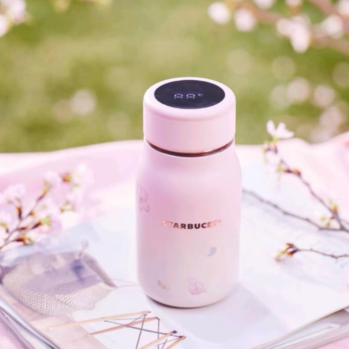 Starbucks China - Cherry Blossom 2024 - 7S. Sakura Pink Thermometer Stainless Steel Water Bottle 370ml