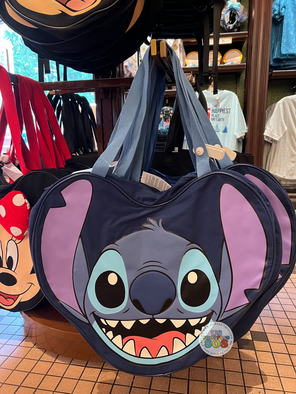 DLR/WDW Lilo Stitch Stitch Big Face Tote Bag — USShoppingSOS