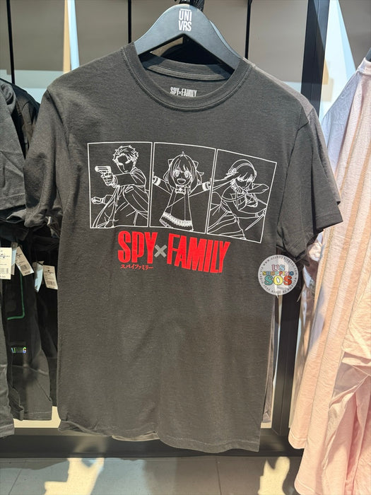 Universal Studios - Spy × Family - Loid, Anya and Yor Black Tee (Adult)