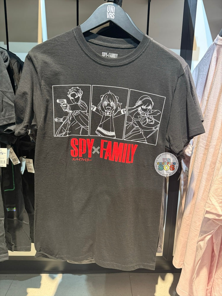Universal Studios - Spy × Family - Loid, Anya and Yor Black Tee (Adult)