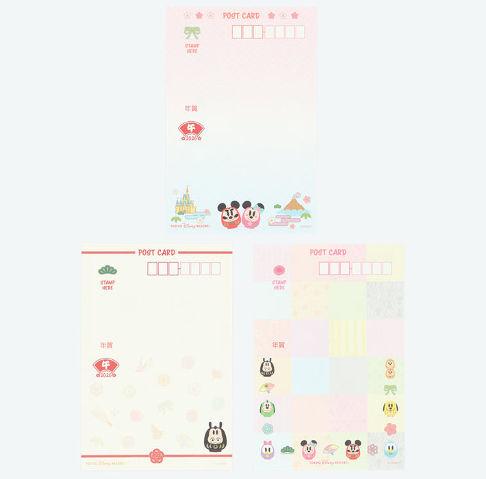 TDR - 2026 Happy New Year Mickey & Friends Collection x Mickey & Friends New Year Post Cards Set of 5 (Release Date: Dec 1, 2025)