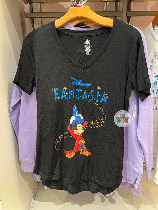 DLR/WDW - Fantasia Mickey Sorcerer Black Graphic T-Shirt (Adult)