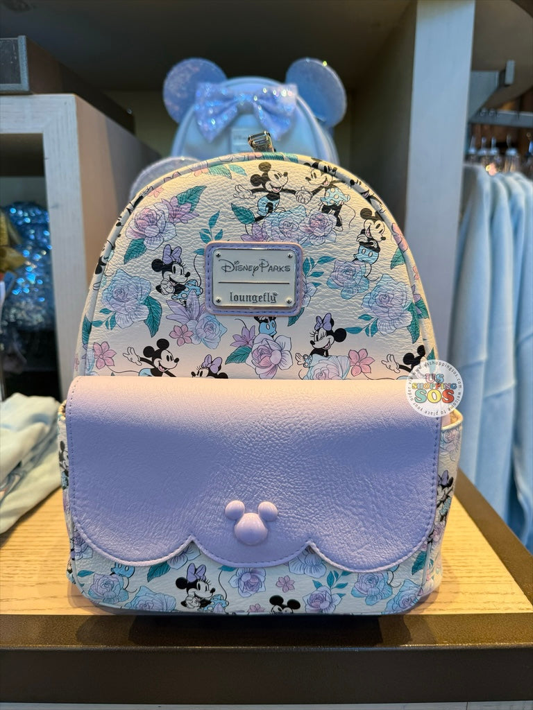 WDW loungefle ミニーマウス バッグ DLR/WDW - Loungefly Minnie Mouse & Purple Roses Backpack