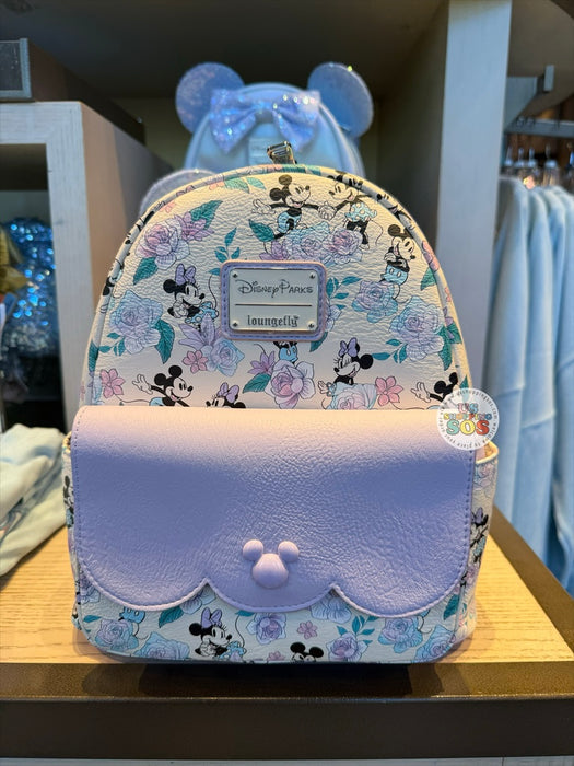 DLR/WDW - Loungefly Minnie Mouse & Purple Roses Backpack