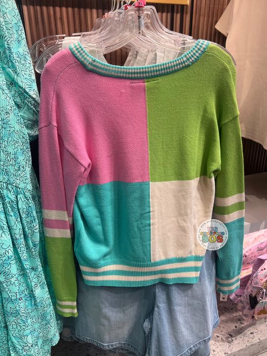 DLR/WDW - Her Universe The Original Mickey Pink/Cream/Teal/Green Colorblock Cardigan (Adult)