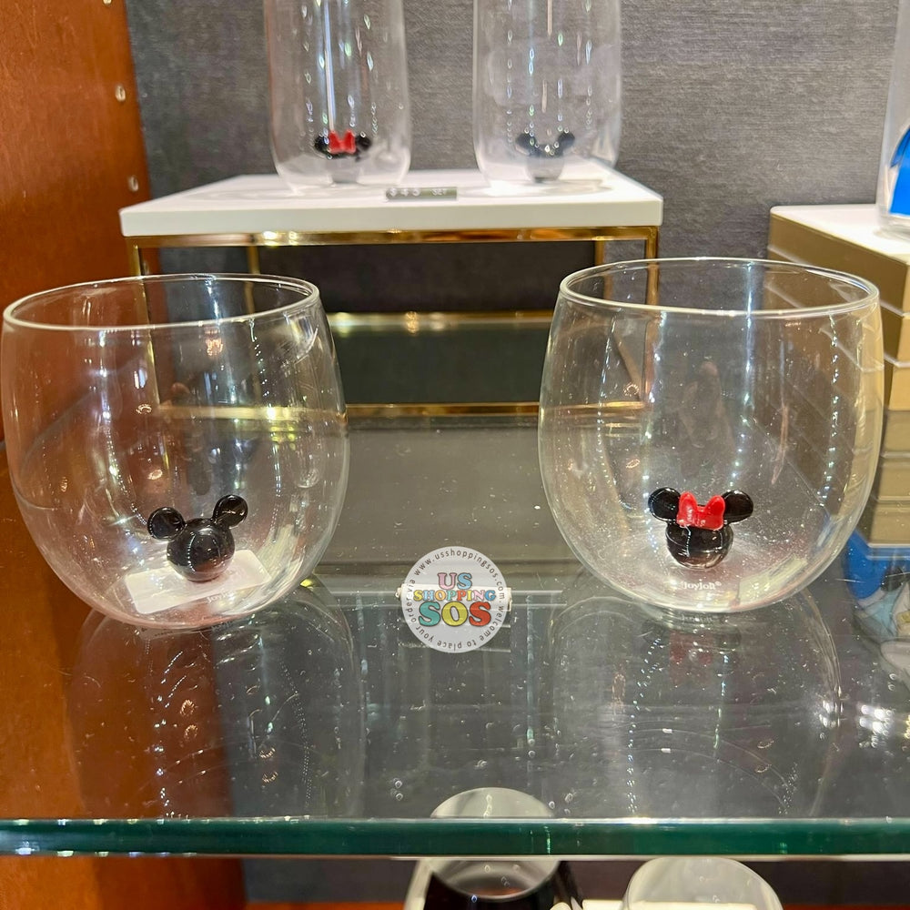 WDW - Mickey & Minnie Icon Glass Tumbler Set of 2
