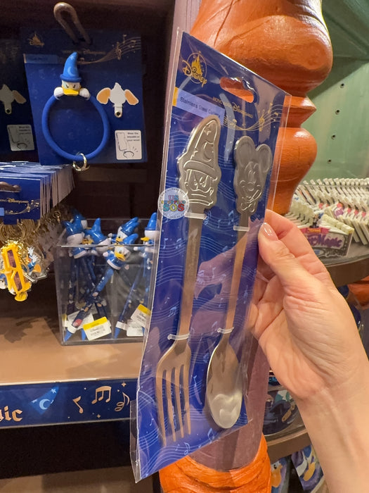 HKDL -  Mickey’s PhilharMagic Mickey Mouse & Donald Duck Sorcerer Stainless Steel Fork & Spoon Set of 2
