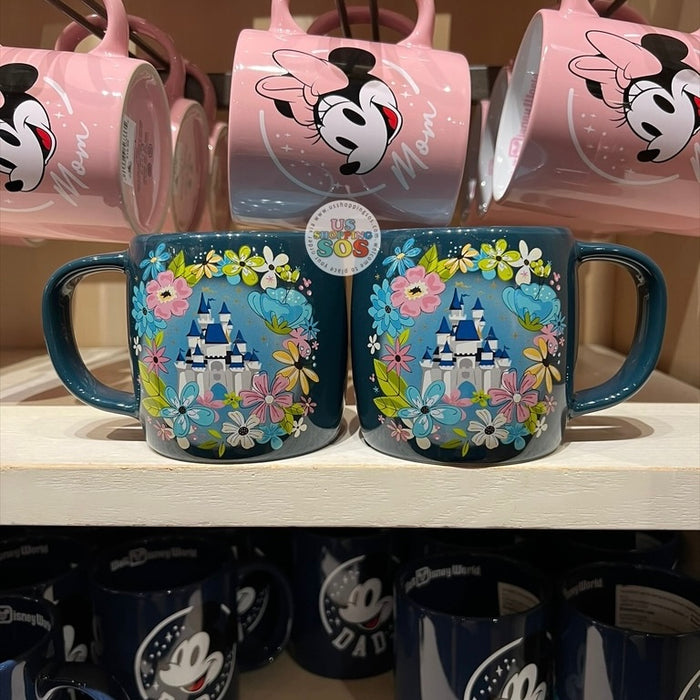 DLR/WDW - Castle & Flowers Wreath Ceramic Mug