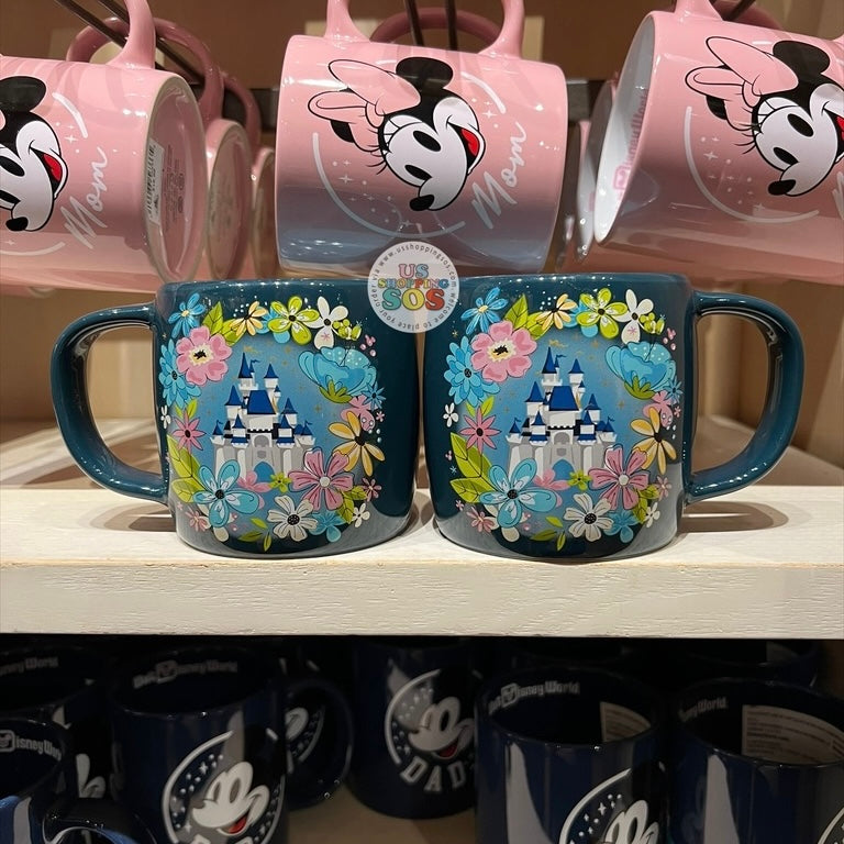 DLR/WDW - Castle & Flowers Wreath Ceramic Mug