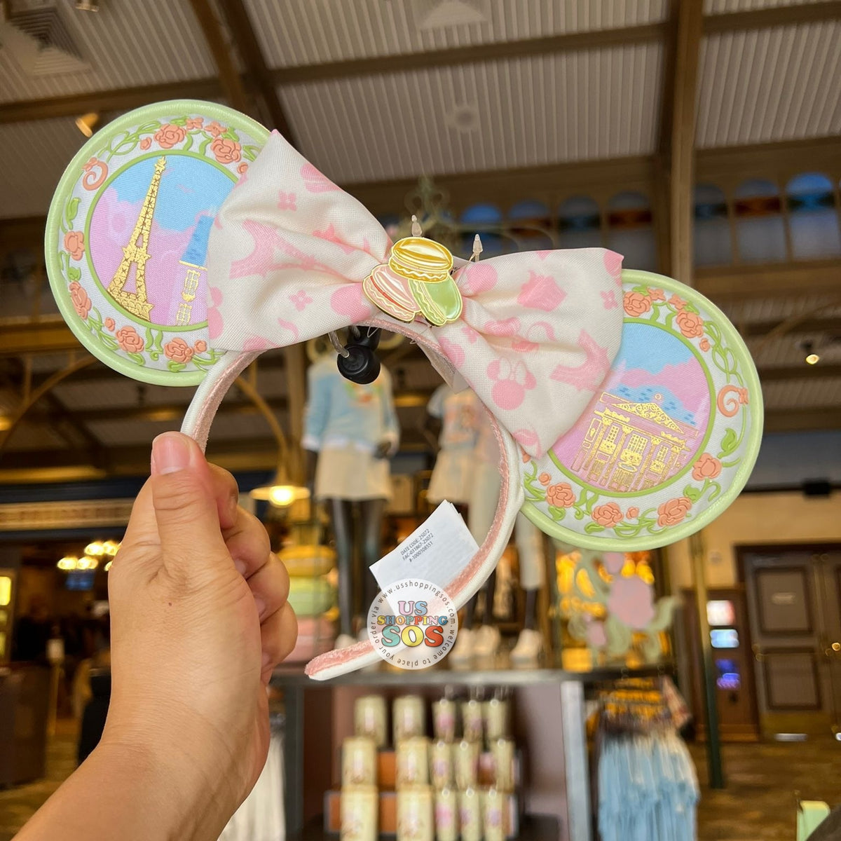 Disney Parks EPCOT France Pavilion Minnie Mouse Macaron Ear Headband PHOTOS: Say  main image 2