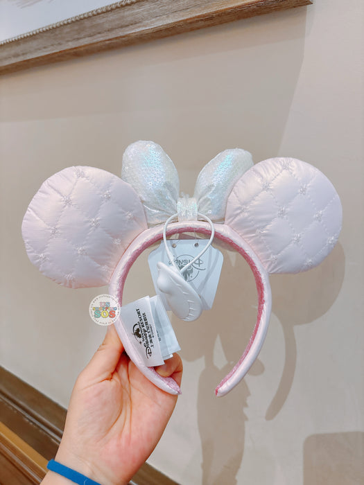 SHDL - 2026 Minnie Mouse Quilted Pink Ears with White Sequin Bow Headband