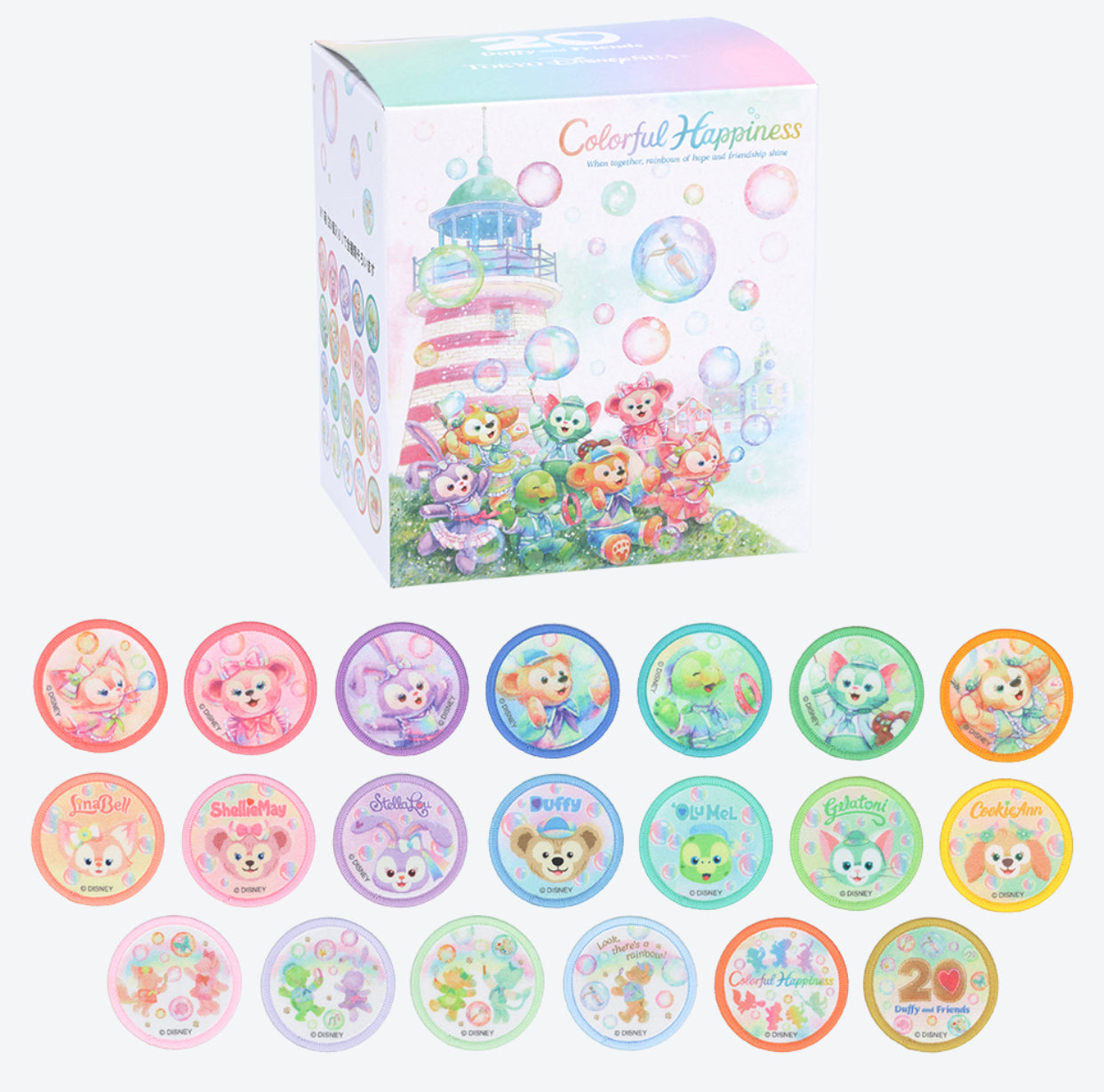 TDR - Duffy & Friends 20th Anniversary: Colorful Happiness x Duffy & Friends Mystery Patch Whole Set (Release Date: Apr 8, 2025)