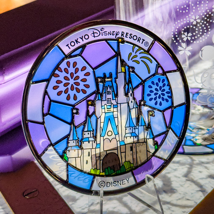 TDR - Tokyo Disney Resort & Sleeping Beauty Castle Stainless Glass Coaster