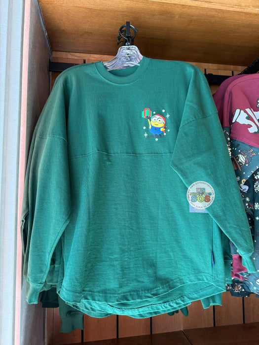 Universal Studios - Christmas 2025 - Minions Spirit Jersey “Holiday Happiness” Green Pullover (Adult)