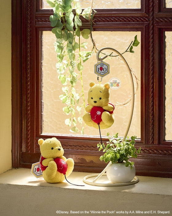 Japan Exclusive - Winnie the Pooh 100th Anniversary Logo Kororin Plush Keychain