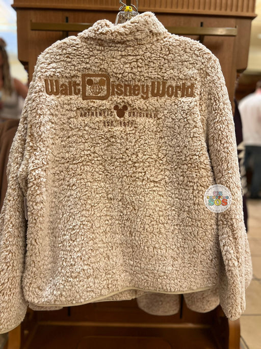 DLR/WDW - Park Logo Authentic Mickey Original Milk Tea Fluffy Sherpa Jacket (Adult)