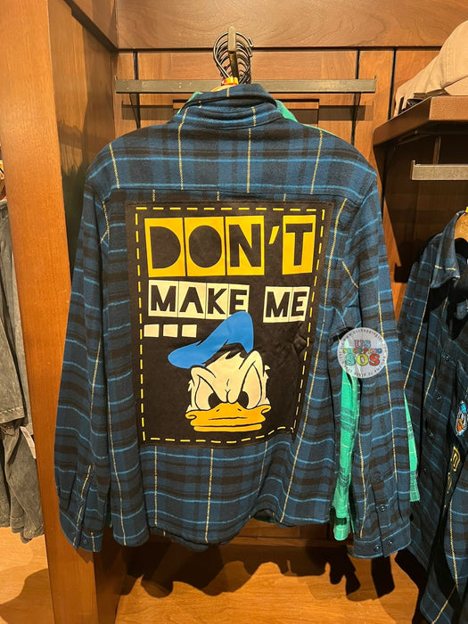 DLR/WDW - Donald Duck Black/Blue Flannel Plaid Shirt (Adult)