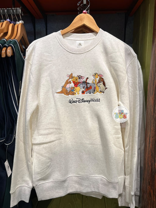 DLR/WDW - Winnie the Pooh & Friends 2026 - All Characters Park Logo Off White Fleece Pullover (Adult)