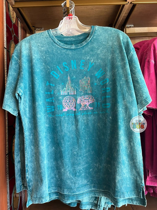 DLR/WDW - 2026 Walt Disney World 4-Park Icon Teal Vintage Wash Tee (Adult)